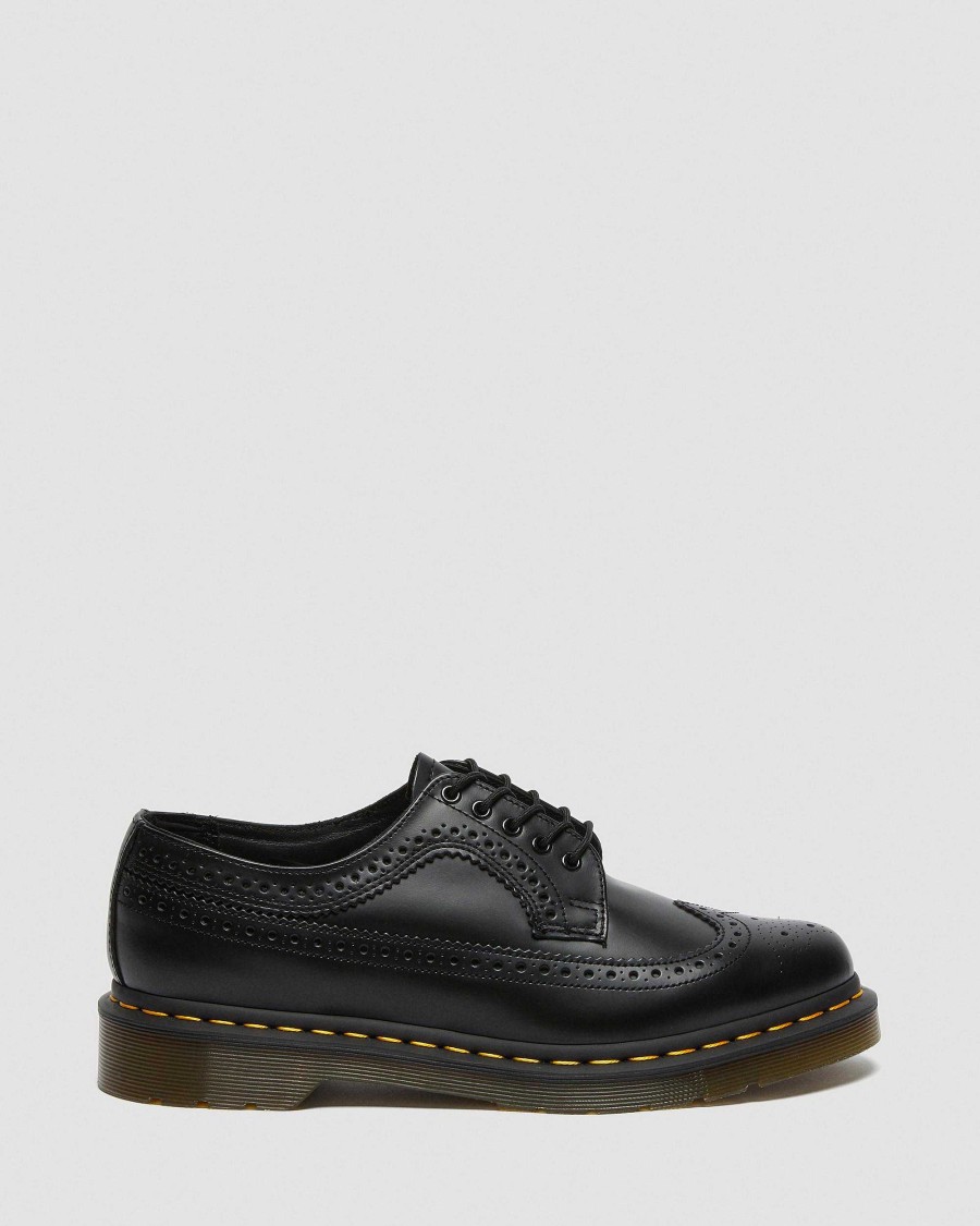 La Mia Genealogia Dr. Martens Scarpe Da Festa | Brogue In Pelle Liscia 3989 -Kengat Liscio Nero