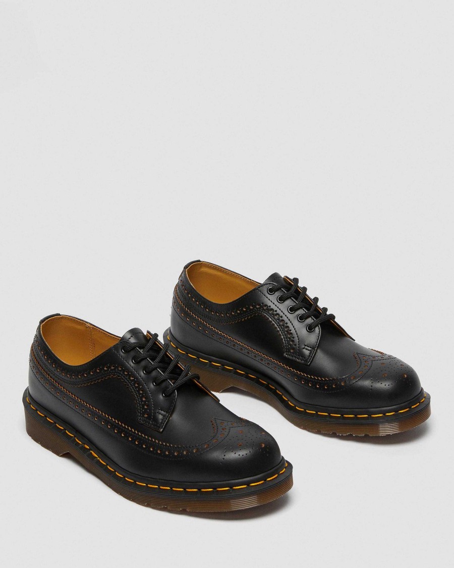 La Mia Genealogia Dr. Martens Scarpe Realizzate In Inghilterra | Scarpe Brogue Quilon Vintage 3989 In Pelle Musta-Quilon