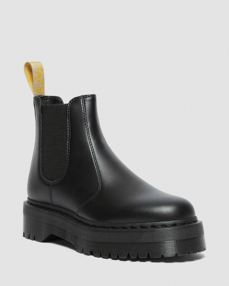 La Mia Genealogia Dr. Martens Piattaforme | 2976 Stivaletti Chelsea Con Plateau Vegani Felix Musta: Felix Rub Off