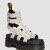 Le Signore Dr. Martens Sandalo Con Plateau | Sandali Gladiatore Con Plateau In Pelle Ricki Nappa Lux Grigio Ciottolo — Nappa Lux