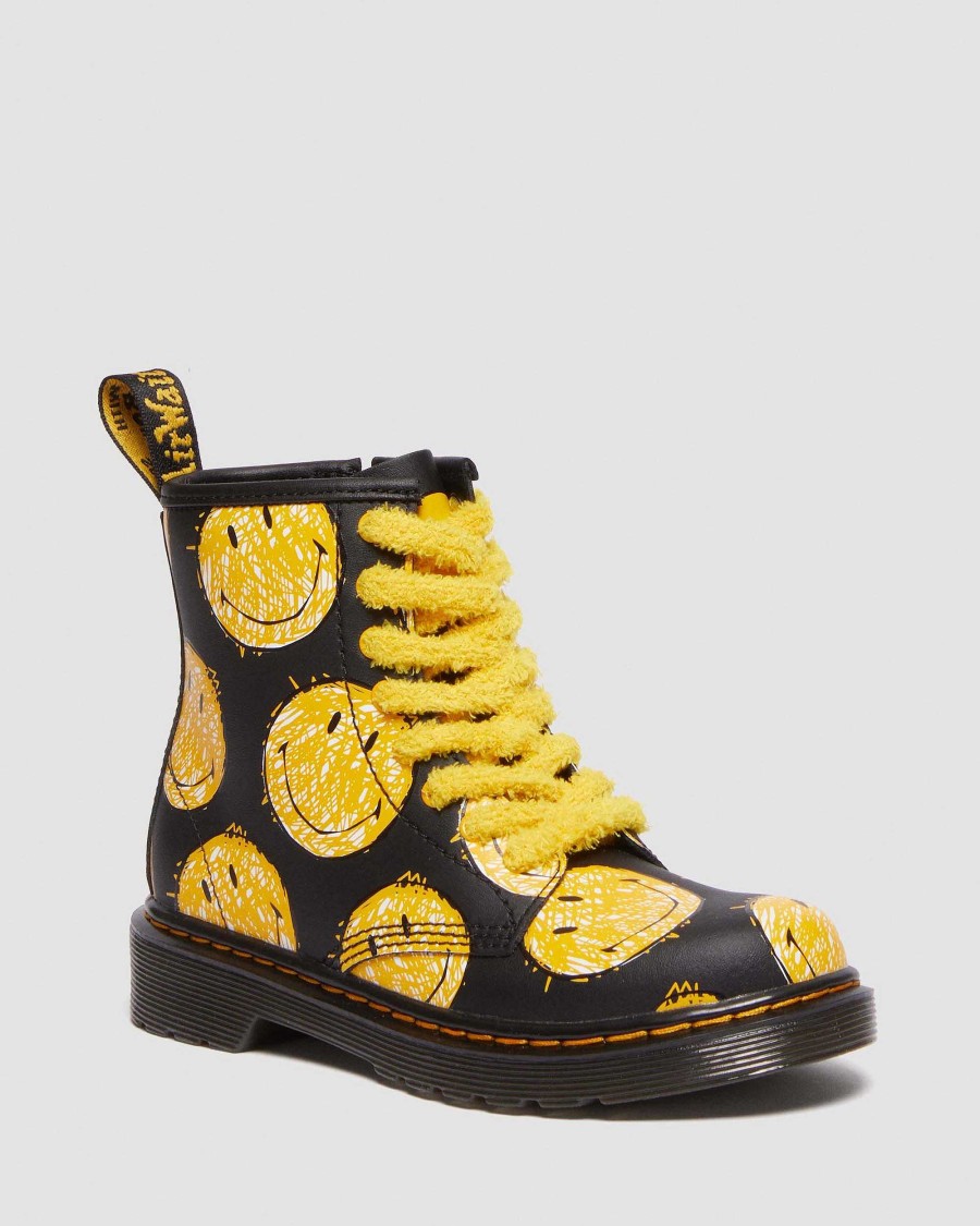 Bambini Dr. Martens Maihar Per Bambini | Stivali In Pelle Junior 1460 Smiley® Nero Idro