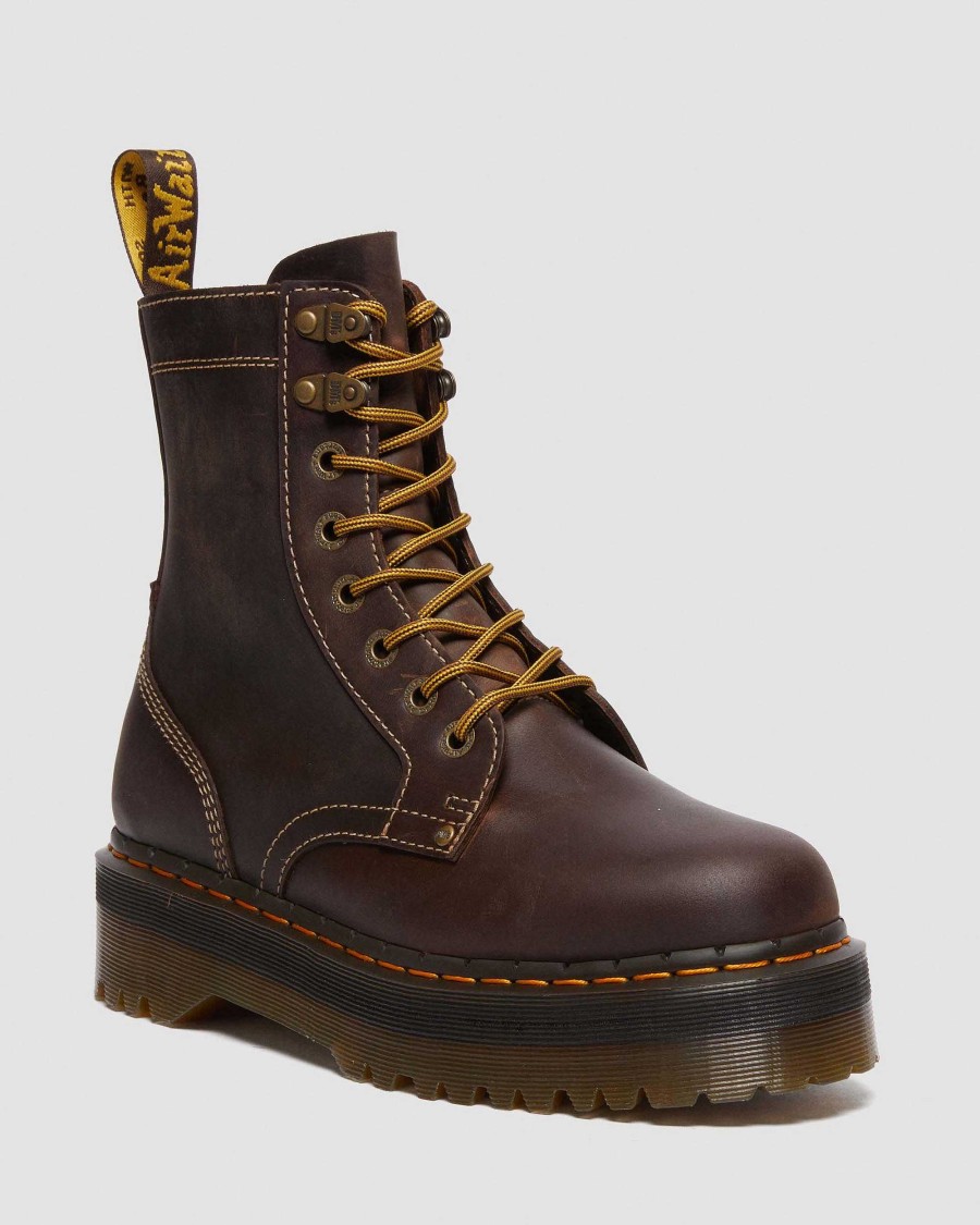 La Mia Genealogia Dr. Martens Formiche Invernali | Piattaforma In Pelle Jadon -Maiharit Ruskea — Cavallo Pazzo+Pu