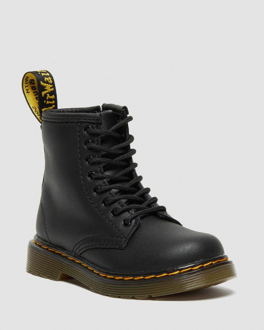 Bambini Dr. Martens Scarpe Da Scuola Per Ragazze | Stivali Stringati 1460 Softy T In Pelle Per Bambini Musta — Softy T