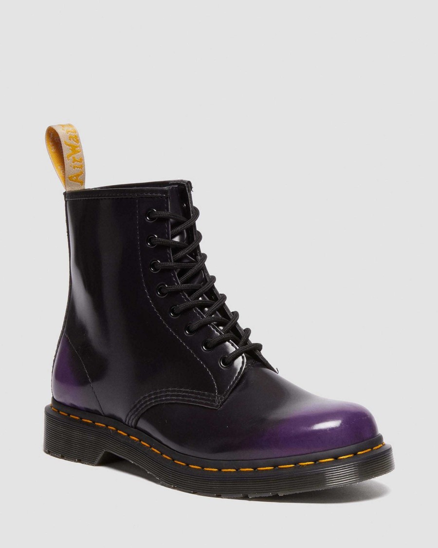 La Mia Genealogia Dr. Martens Maihari Vegani | 1460 Vegano -Nauhamaiharit Black/Rich Purple — Oxford Rub Off