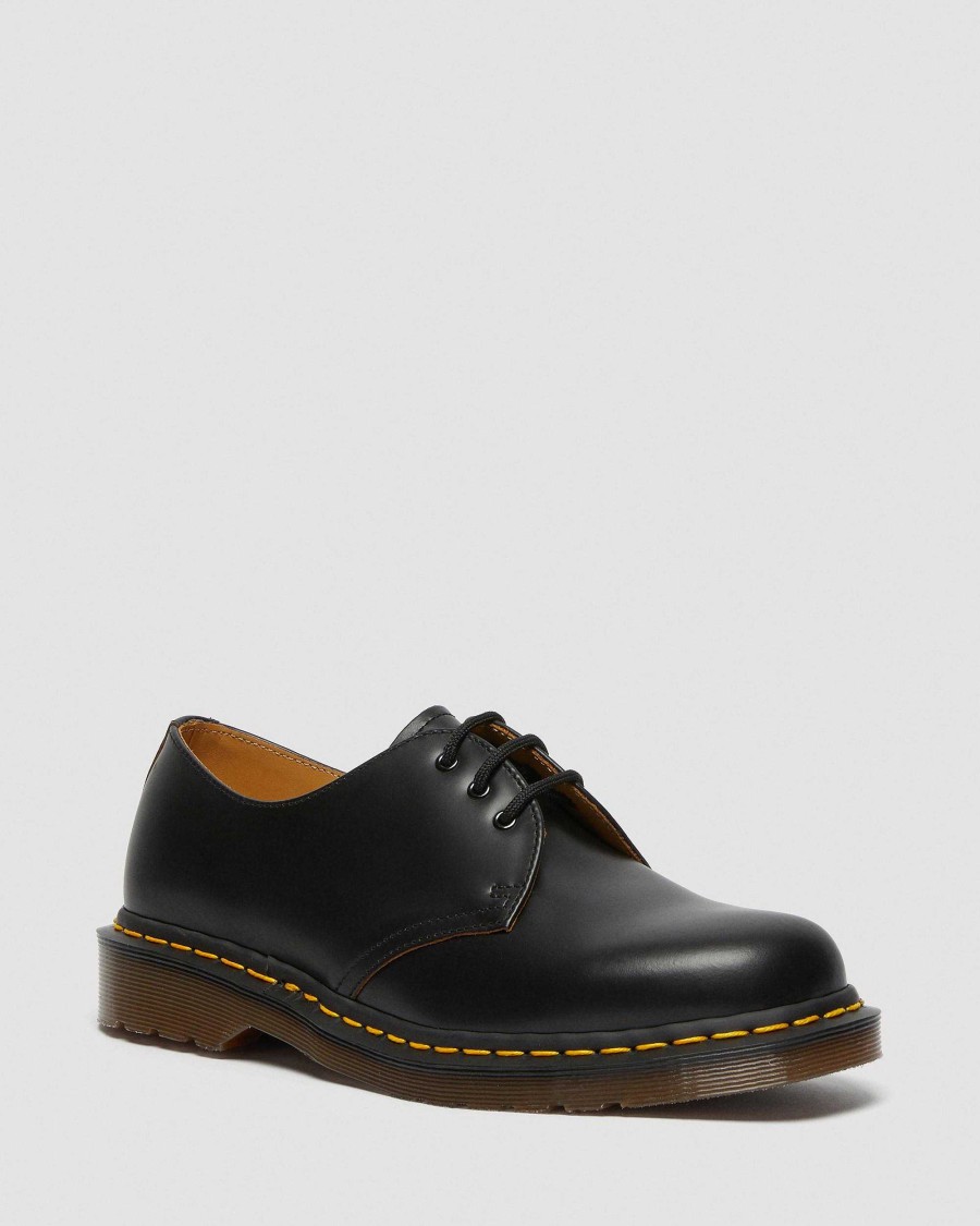 La Mia Genealogia Dr. Martens Scarpe Stringate | Scarpe Oxford Quilon 1461 Vintage In Pelle Musta-Quilon