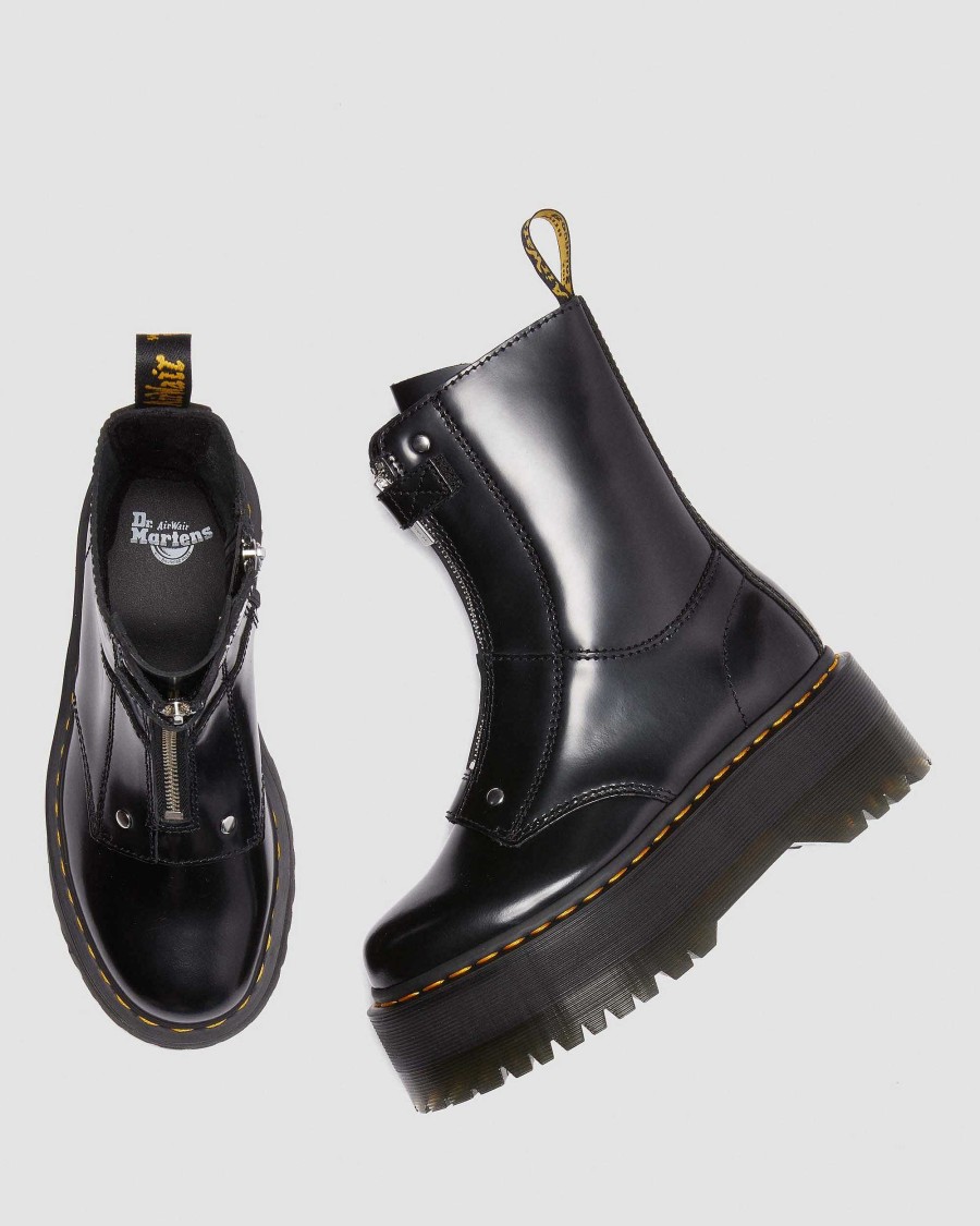 Le Signore Dr. Martens Piattaforme | Piattaforma In Pelle Jetta Hi Max Buttero -Maiharit Nero: Burro