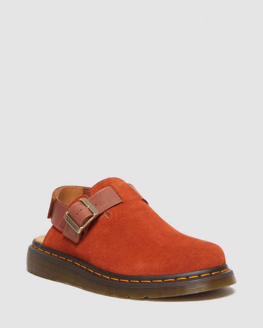 Le Signore Dr. Martens Pantofole | Slip-On Jorge Ii In Pelle Scamosciata E Pelle Sella Tan — Ehsuede+Carrara