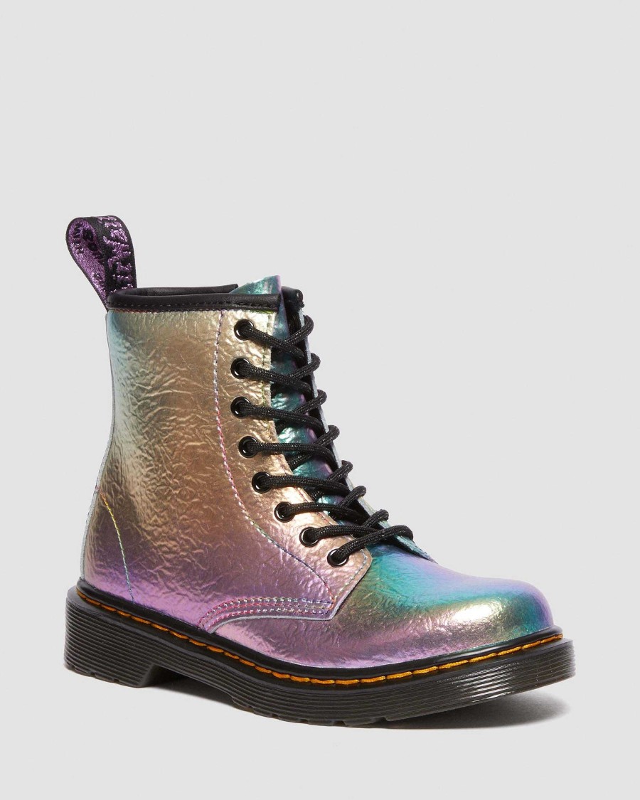 Bambini Dr. Martens Maihar Per Bambini | Stringate Junior 1460 In Pelle Arcobaleno Increspata -Maiharit Multi: Arcobaleno Increspato