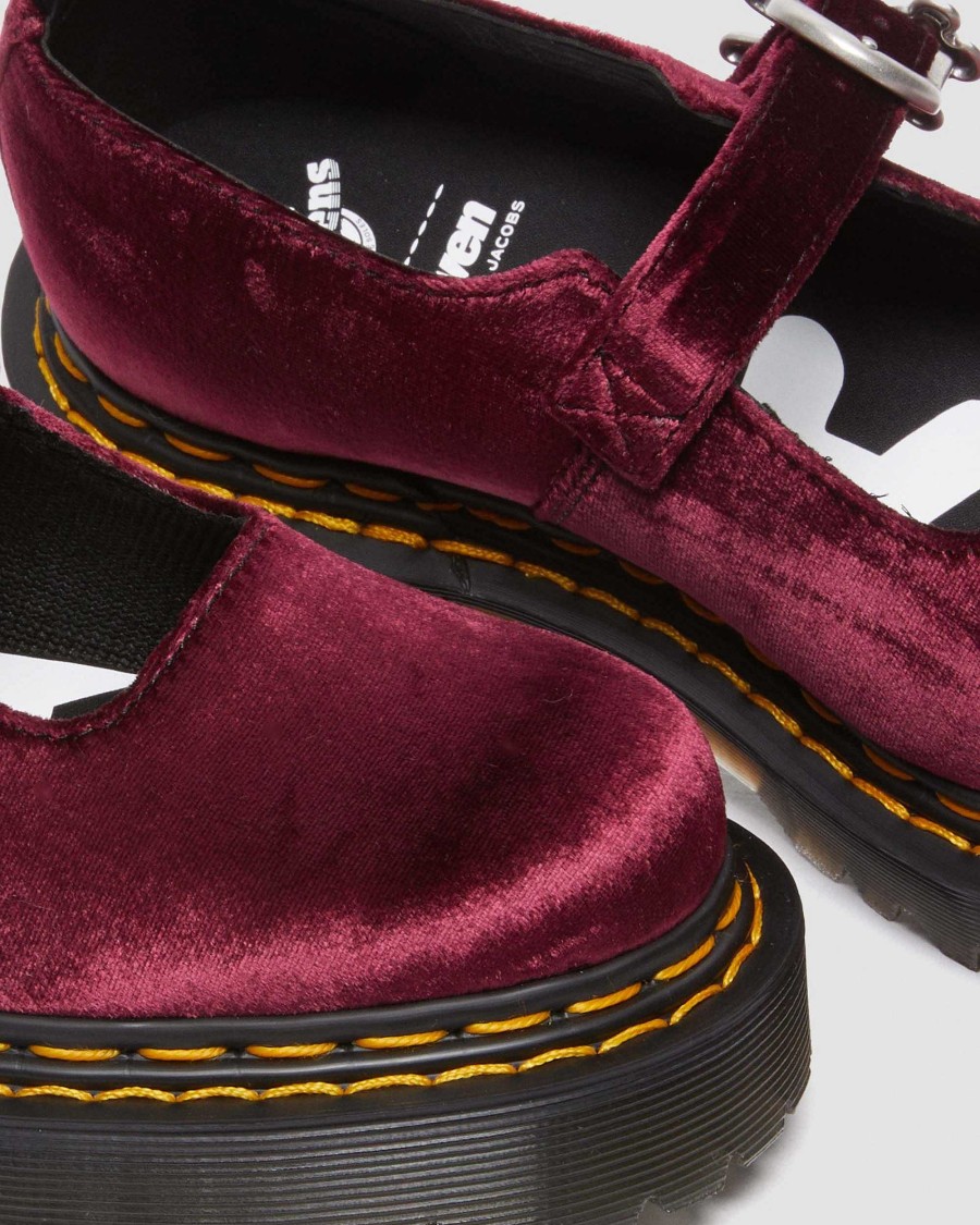 Le Signore Dr. Martens Scarpe Con Plateau | Addina Bex Heaven Di Marc Jacobs Scarpe In Velluto Rosso Ciliegia: Velluto