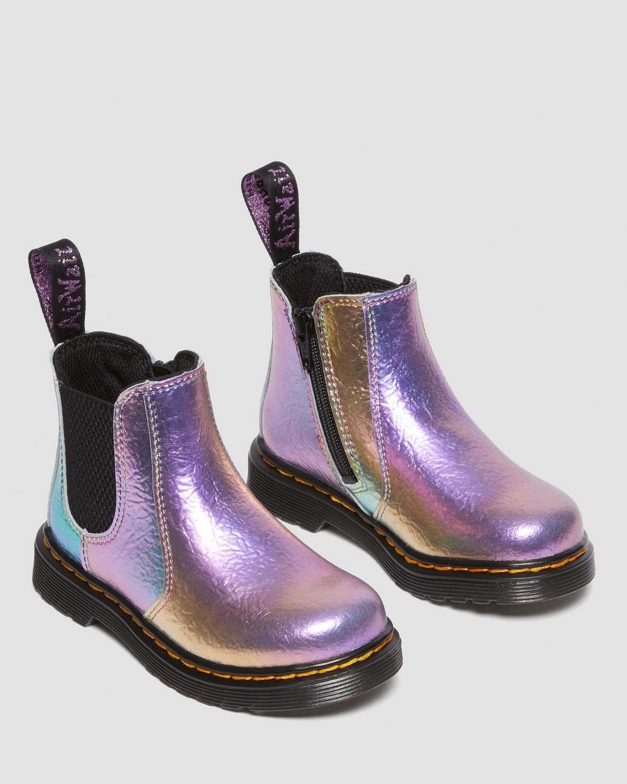 Bambini Dr. Martens Maihar Per Bambini | Stivaletti Chelsea In Pelle Arcobaleno 2976 Per Bambini Multi: Arcobaleno Increspato