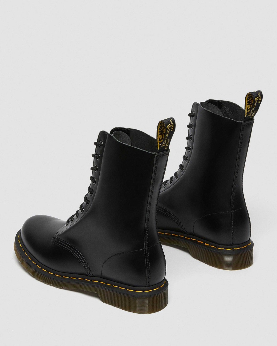 La Mia Genealogia Dr. Martens Tenie | 1490 Stringata Alta In Pelle Liscia -Maiharit Liscio Nero