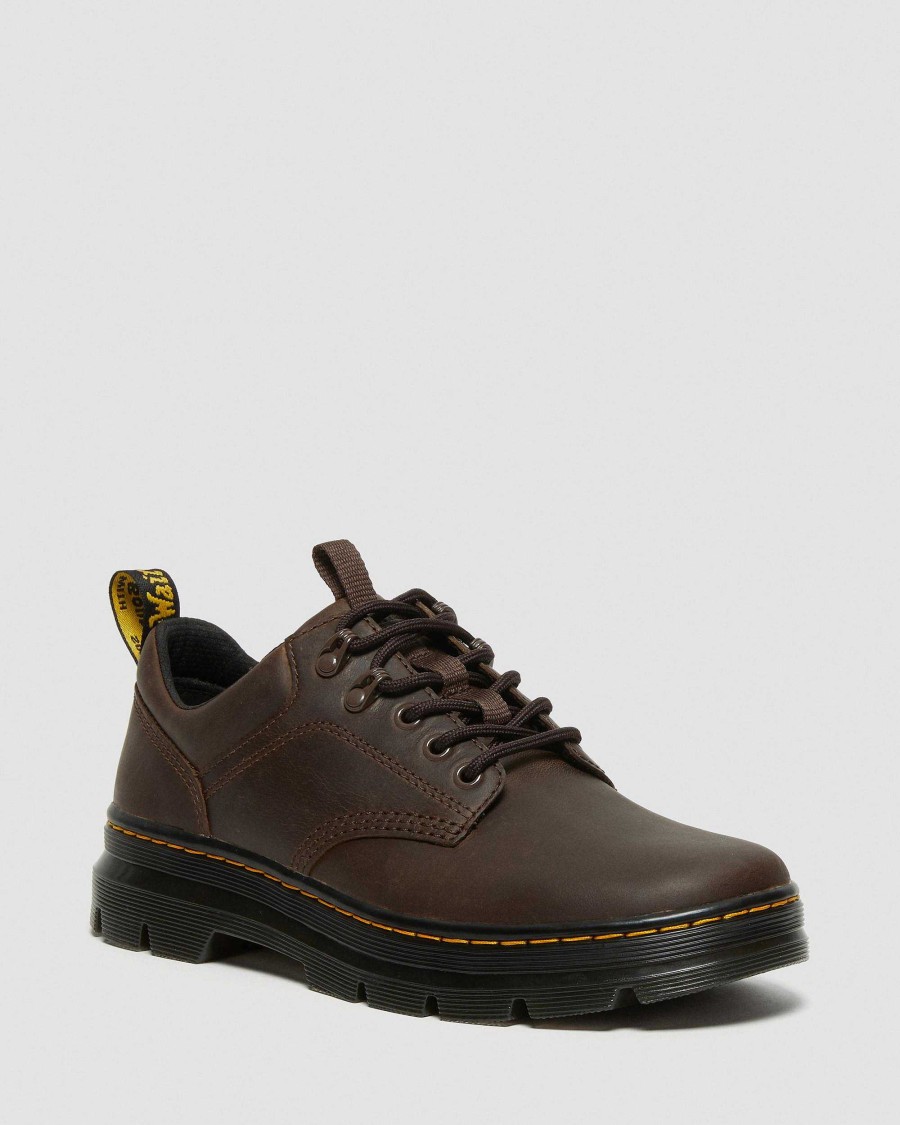 La Mia Genealogia Dr. Martens Scarpe Casual | Utilita In Pelle Reeder Crazy Horse -Kengat Marrone Scuro — Crazy Horse+Pu