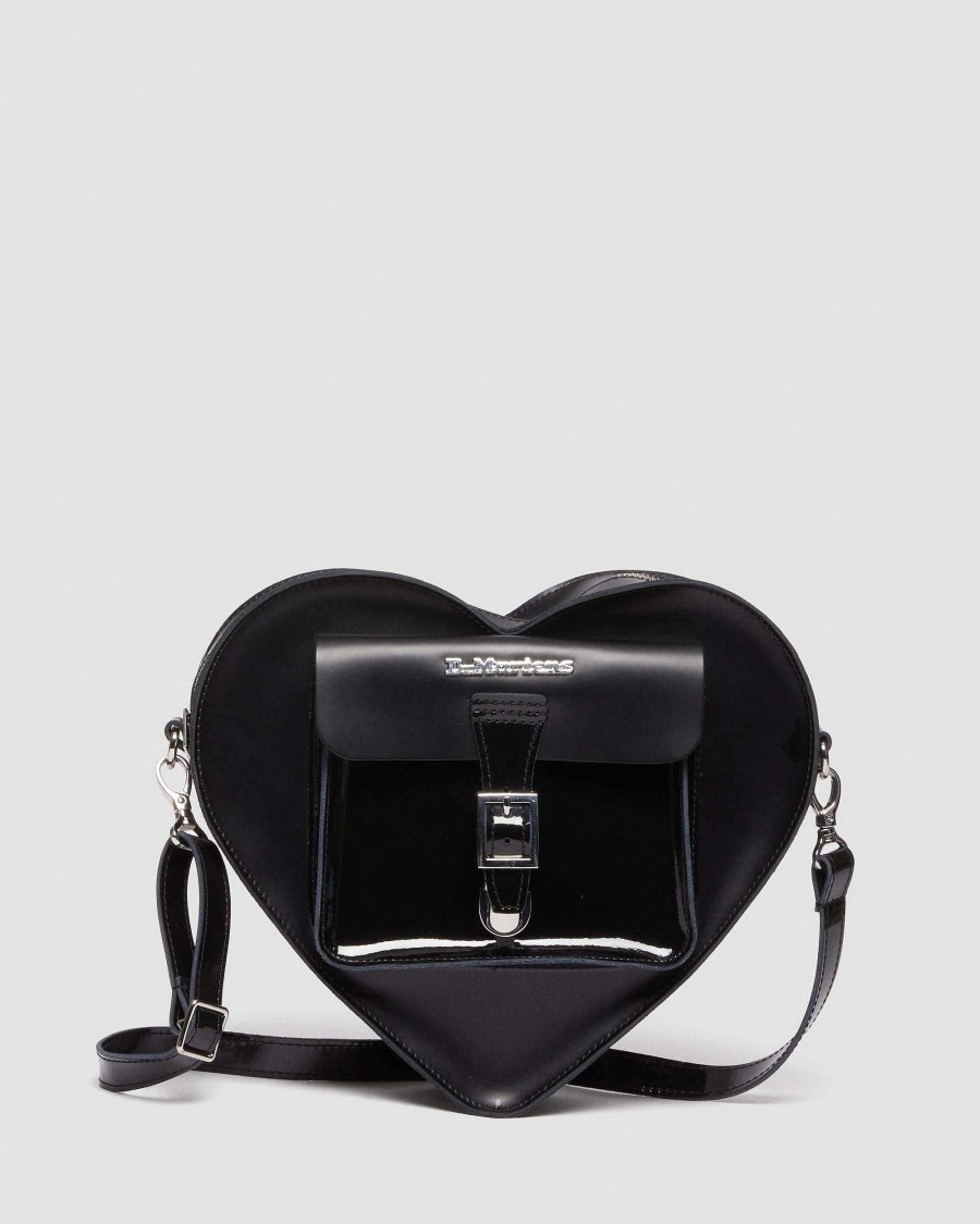 Accessorio Dr. Martens Borse Di Pelle | Borsa In Pelle A Forma Di Cuore Nero Kiev