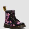 Bambini Dr. Martens Scarpe Da Scuola Per Ragazze | Bambino 1460 Brevetto Floreale -Maiharit Nero: Lampada T