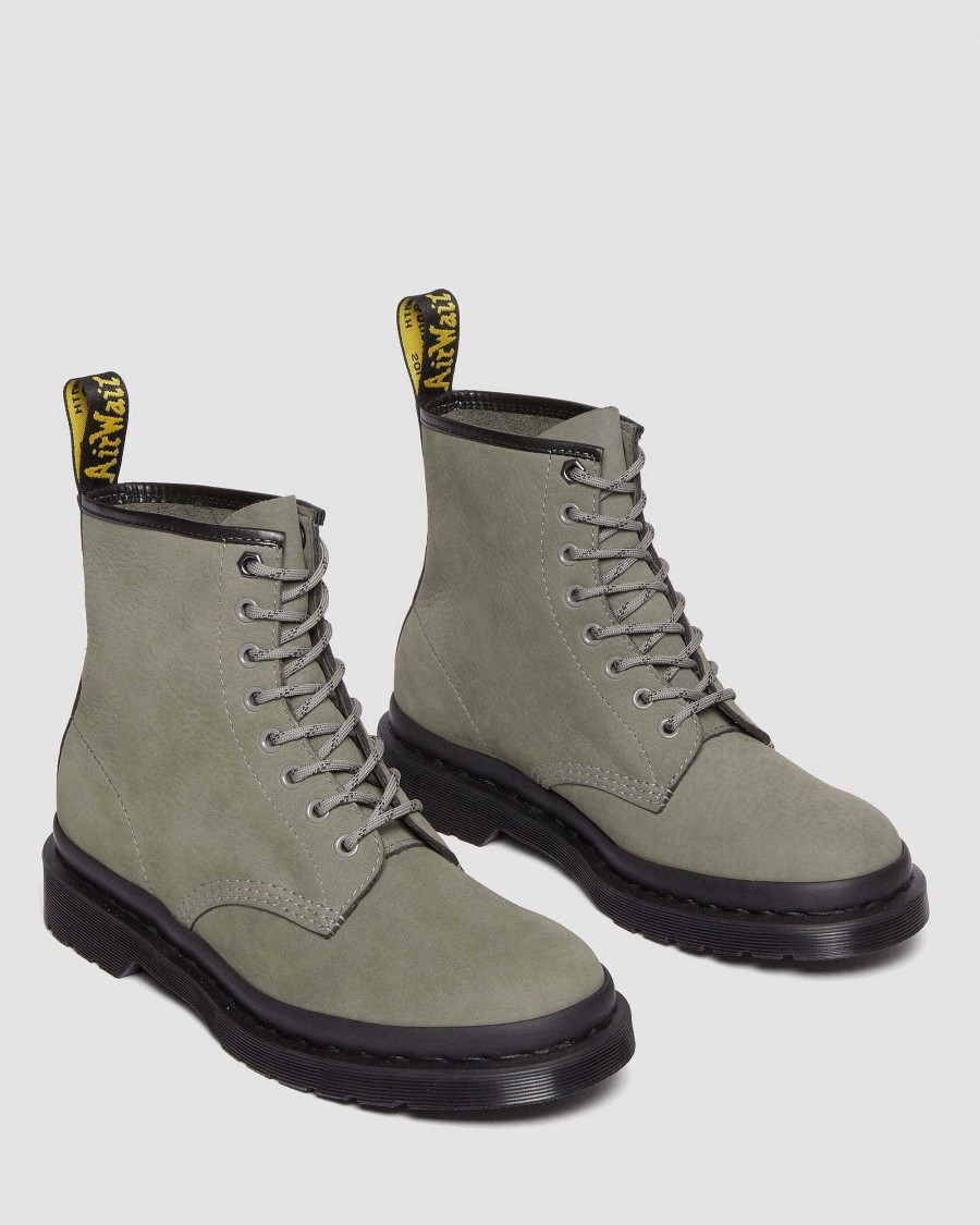 La Mia Genealogia Dr. Martens Tenie | Stringate In Pelle Nabuk Fresata 1460 -Maiharit Grigio Nichel — Nabuk Milled Wp