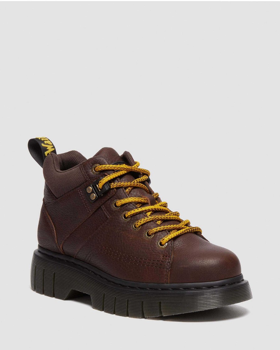 La Mia Genealogia Dr. Martens Calzature Utili | Stivaletti Stringati In Pelle Woodard Marrone Scuro: Grizzly