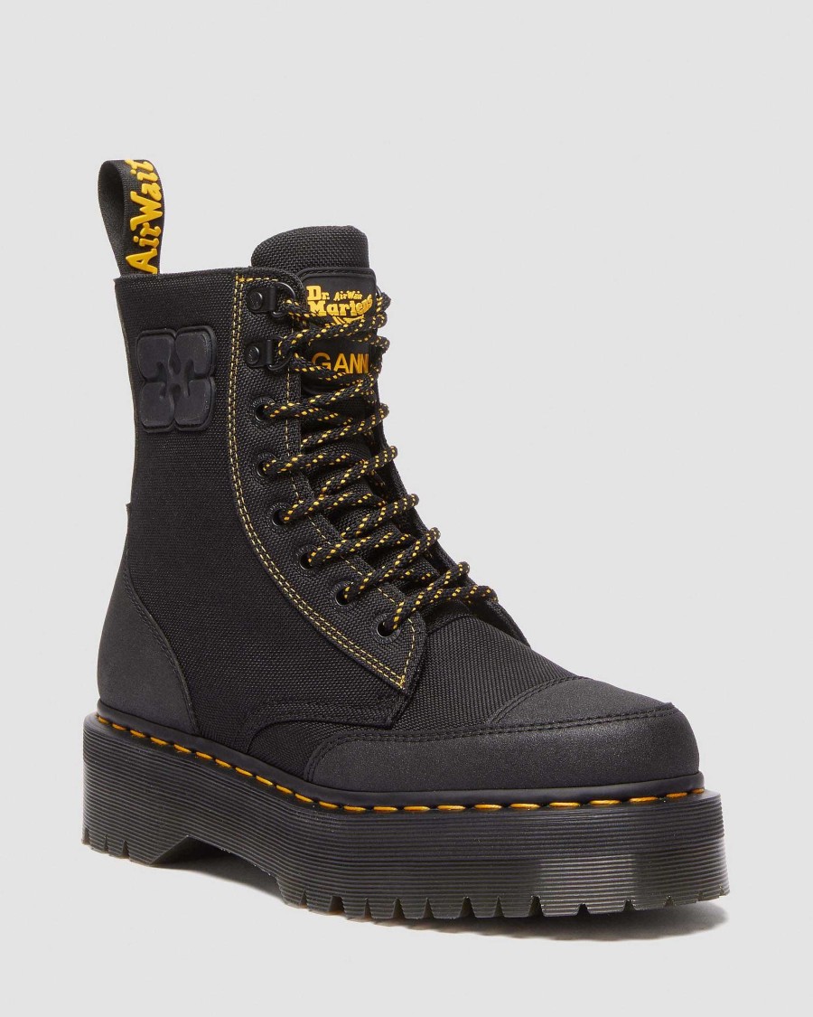 La Mia Genealogia Dr. Martens Piattaforme | Rosso Visibile -Nylonmaiharit Nero