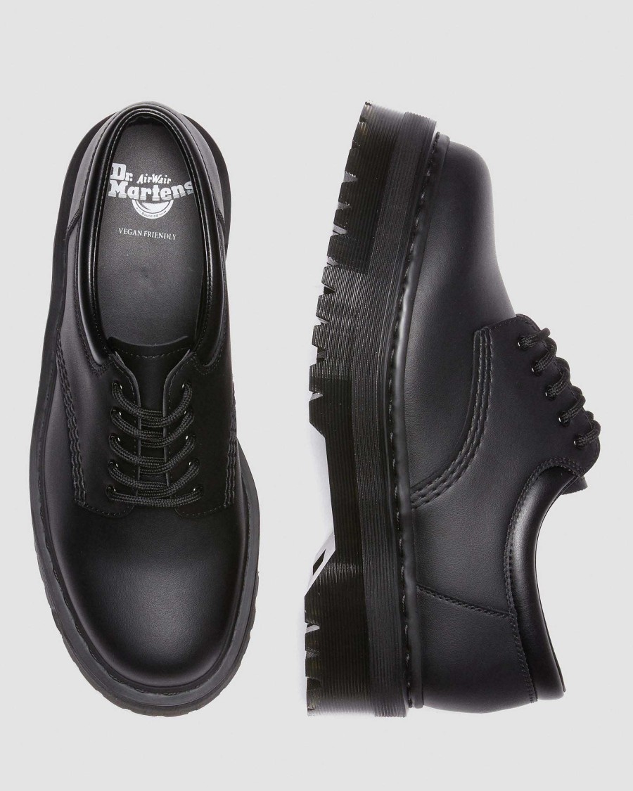 La Mia Genealogia Dr. Martens Scarpe Vegane | Vegan 8053 Quad Mono Pelle -Kengat Musta: Felix Rub Off