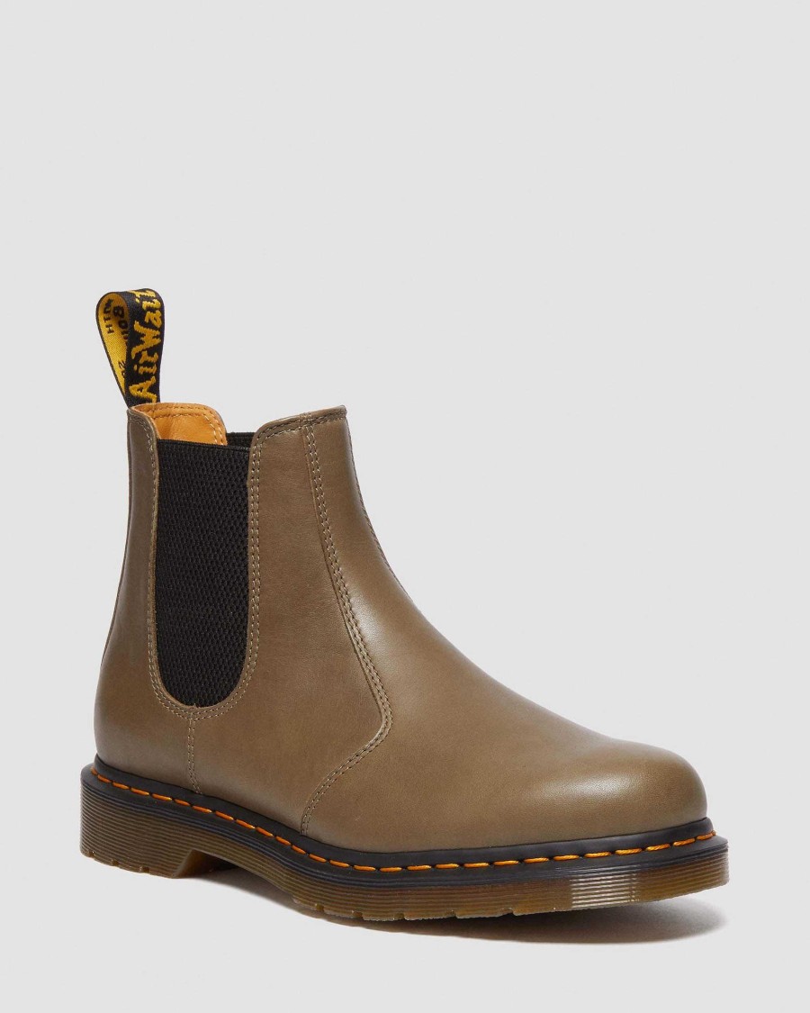 La Mia Genealogia Dr. Martens Formiche Invernali | 2976 Stivaletti Chelsea In Pelle Carrara Oliivi — Carrara