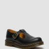 Le Signore Dr. Martens Scarpe Nere | Polley In Pelle Liscia Mary Jane -Kengat Liscio Nero