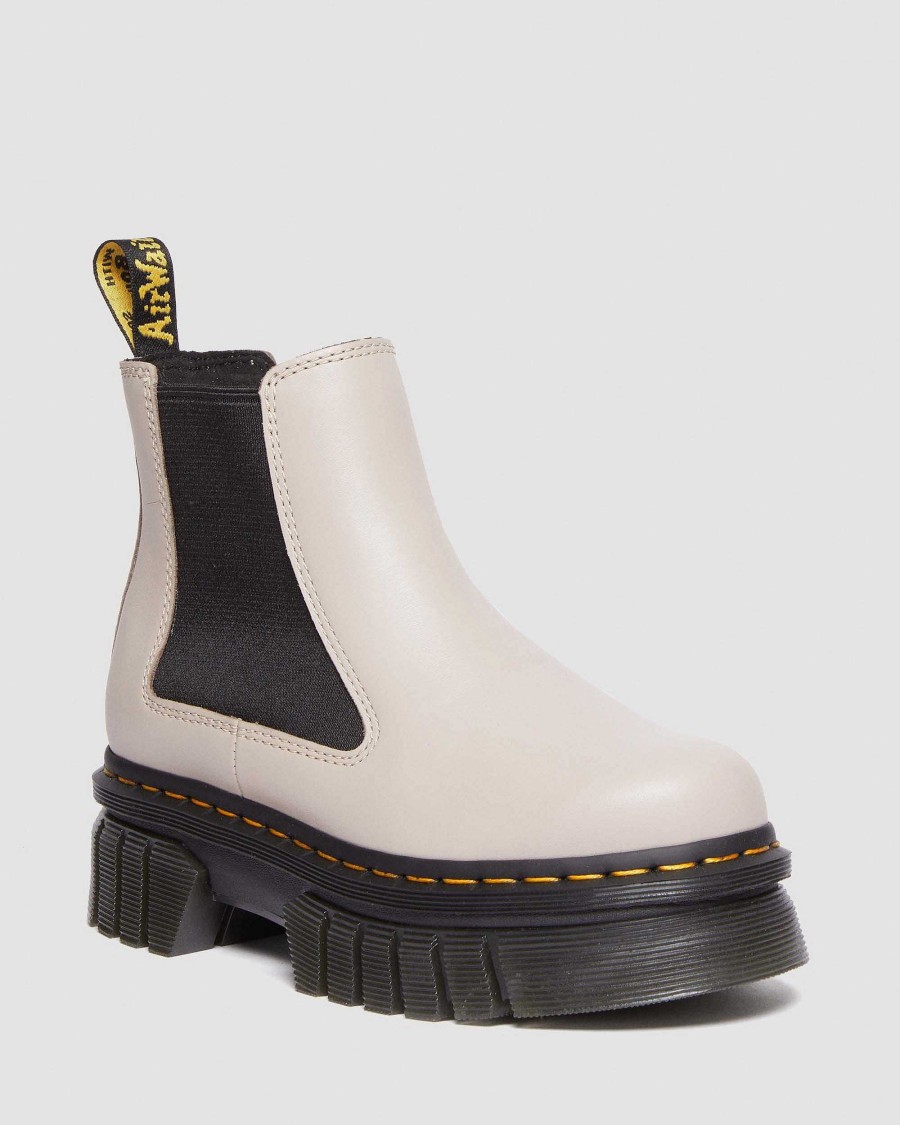 La Mia Genealogia Dr. Martens Piattaforme | Stivaletti Chelsea Audrick Nappa Lux In Pelle Con Plateau Talpa Vintage — Nappa Lux