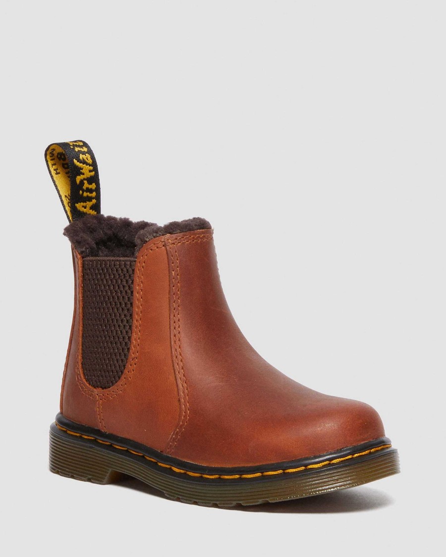 Bambini Dr. Martens Maihar Impermeabili | Bambino 2976 Leonore -Nahkamaiharit Light Brown — Republic Waterproof