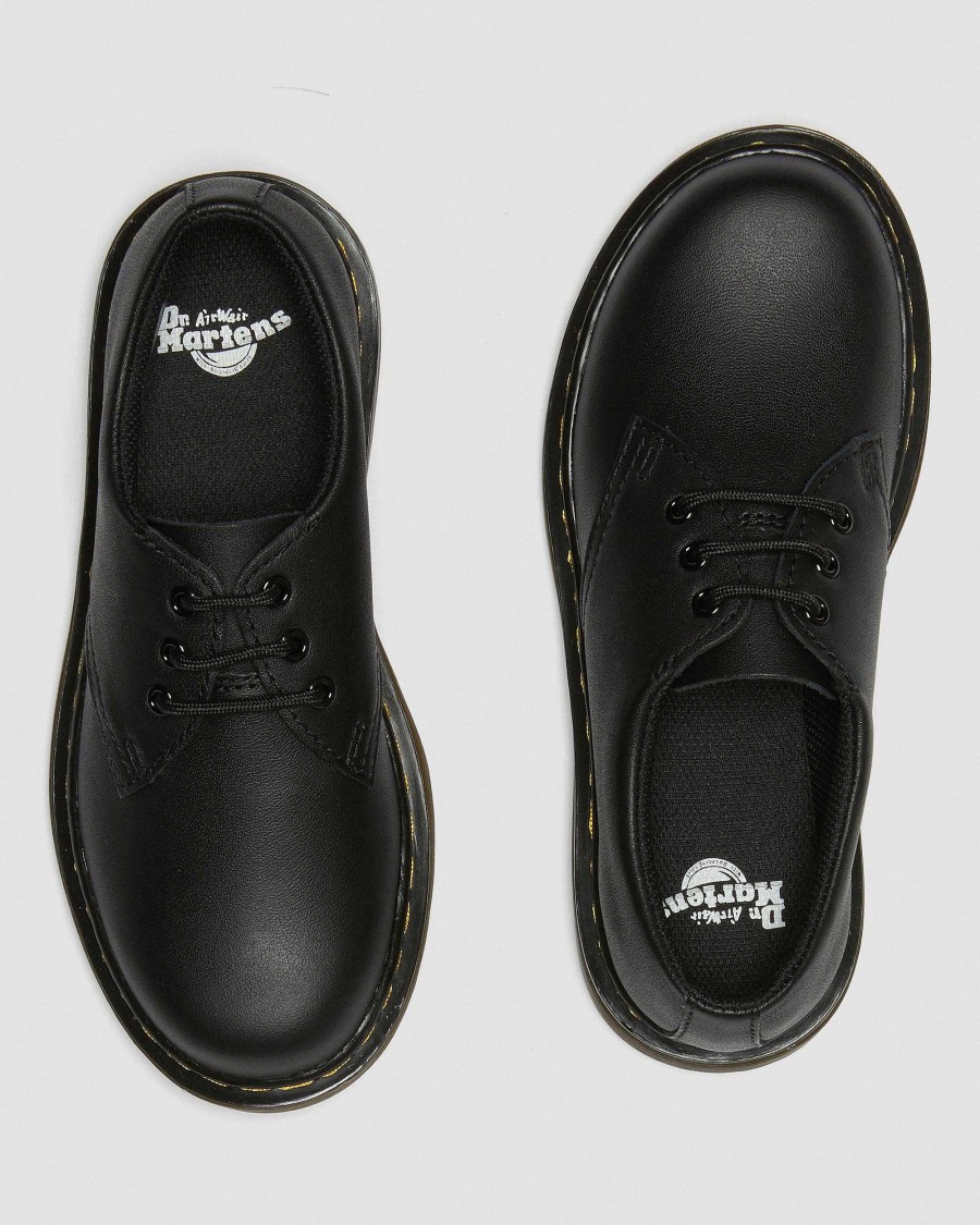 Bambini Dr. Martens Scarpe Da Scuola Per Ragazze | Scarpe Junior 1461 Softy T In Pelle Musta — Softy T