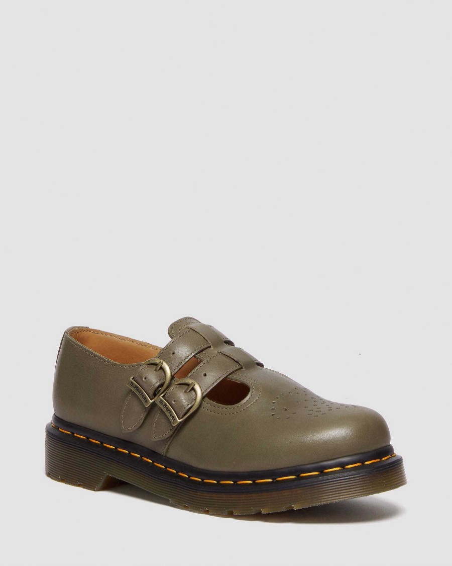 Le Signore Dr. Martens Maria Janet | 8065 Mary Jane Carrara Pelle -Kengat Oliivi — Carrara