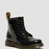 Bambini Dr. Martens Scarpe Da Scuola Per Ragazze | Pantaloncini Con Lacci In Vernice 1460 Da Bambino Nero: Lampada Brevettata