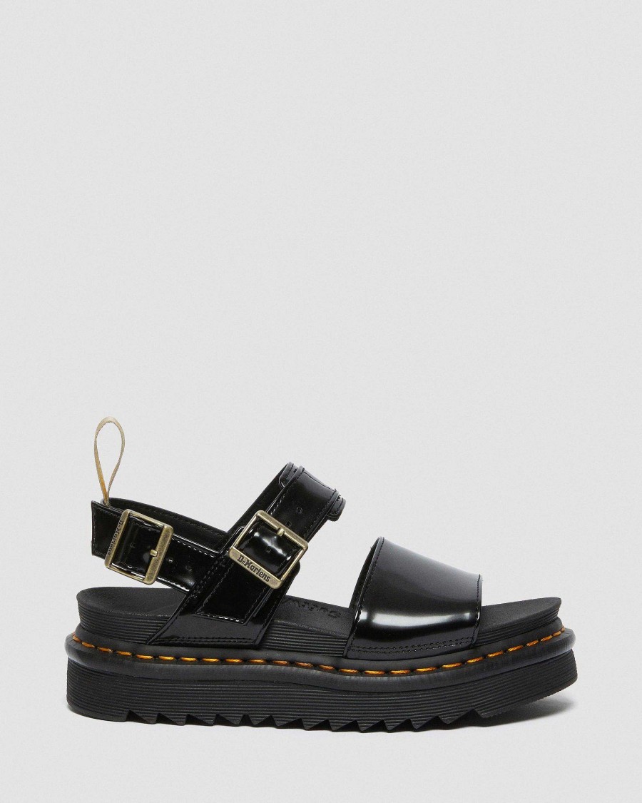 Le Signore Dr. Martens Sandalo Con Plateau | Sandali Infradito Vegani Voss Nero: Oxford