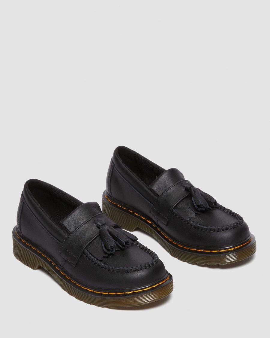 Bambini Dr. Martens Scarpe Da Scuola Per Ragazze | Junior Adrian -Mocassino Musta — Softy T