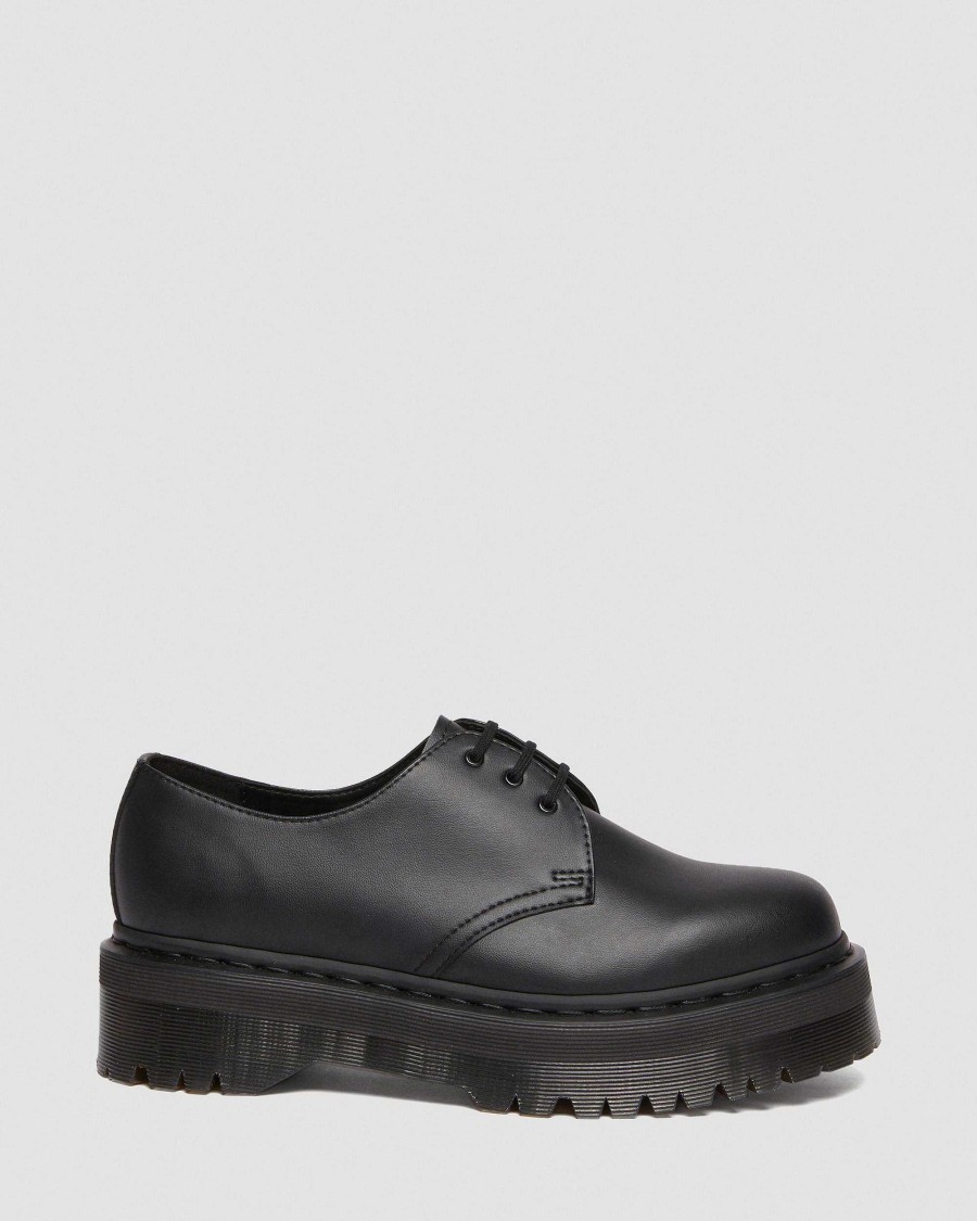 La Mia Genealogia Dr. Martens Scarpe Stringate | 1461 Piattaforma Felix Quad Mono Vegan -Kengat Musta: Felix Rub Off