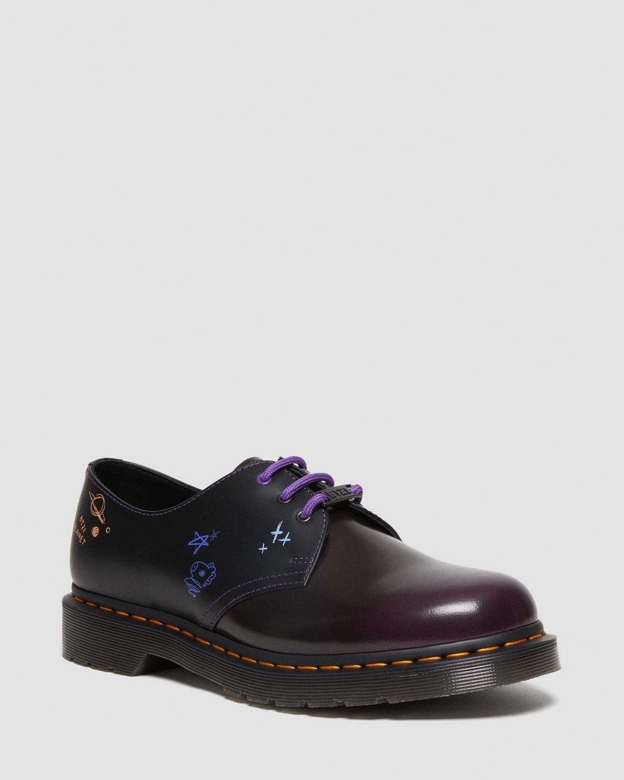 La Mia Genealogia Dr. Martens Scarpe Stringate | 1461 Bt21 -Scarpe In Pelle Viola+Nero — Arcadia