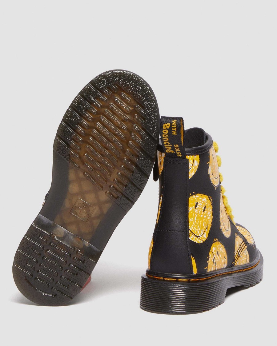 Bambini Dr. Martens Maihar Per Bambini | Stivali In Pelle Junior 1460 Smiley® Nero Idro