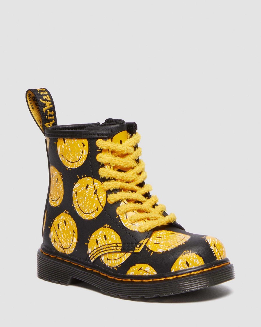 Bambini Dr. Martens Maihar Per Bambini | Stivali In Pelle 1460 Smiley® Da Neonato Nero Idro