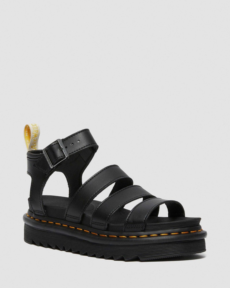 Le Signore Dr. Martens Sandalo Con Plateau | Blaire Felix Rub Off Vegan -Remmisandalit Musta: Felix Rub Off