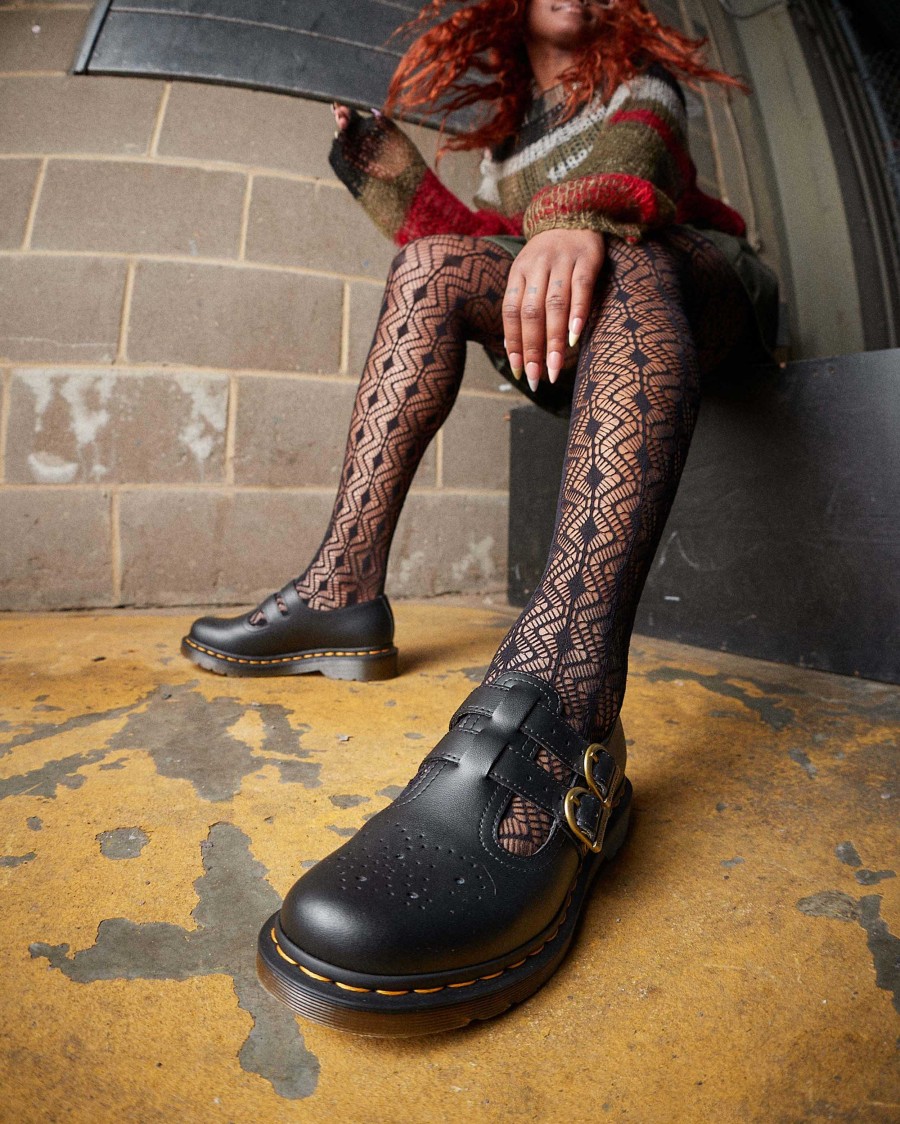 Le Signore Dr. Martens Scarpe Vegane | 8065 Felix Vegan Mary Jane -Kengat Musta: Felix Rub Off