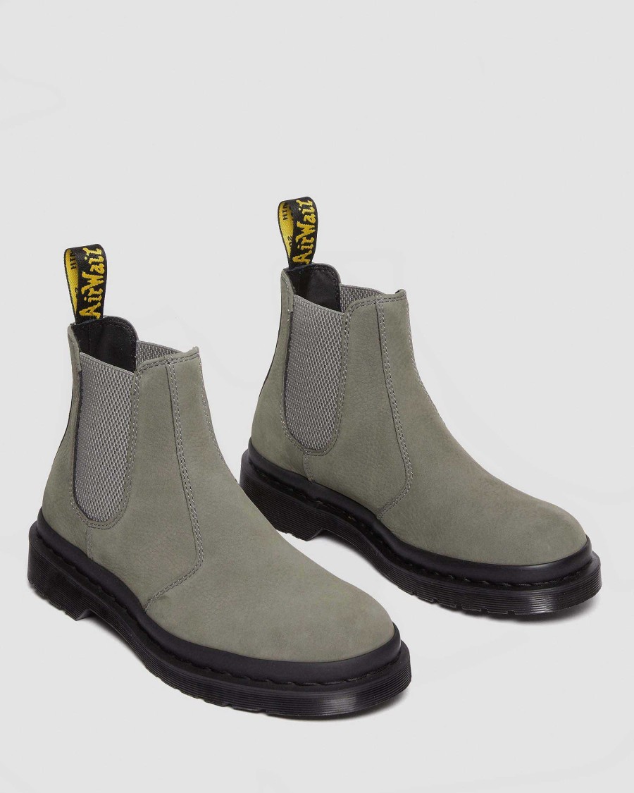 La Mia Genealogia Dr. Martens Formiche Invernali | 2976 Stivaletti Chelsea In Nabuk Fresato Grigio Nichel — Nabuk Milled Wp