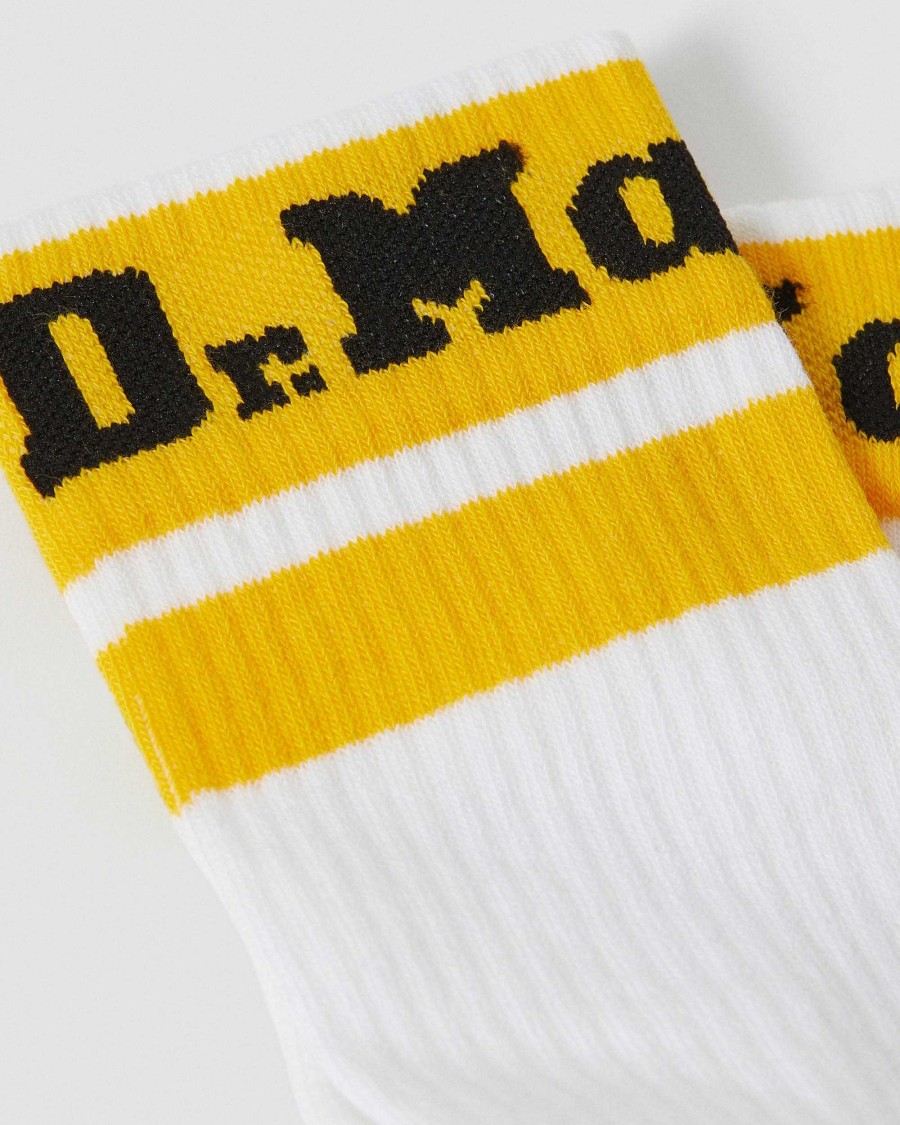 Accessorio Dr. Martens Ciuccio I Calzini | Calzini In Misto Cotone Organico Con Logo Atletico Bianco+Giallo: Misto Cotone