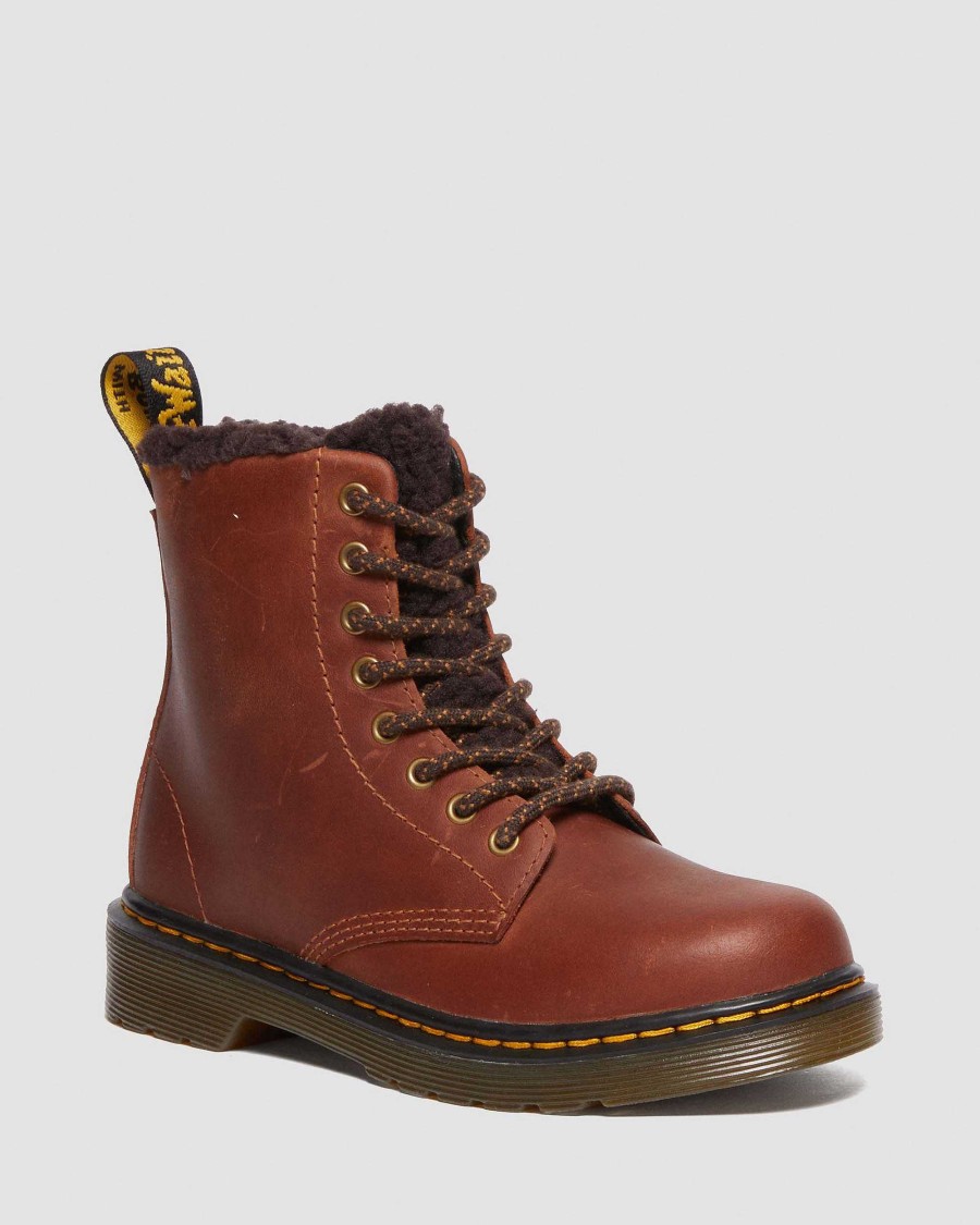 Bambini Dr. Martens Maihar Impermeabili | Junior 1460 Serena-Nahkamaiharit Light Brown — Republic Waterproof