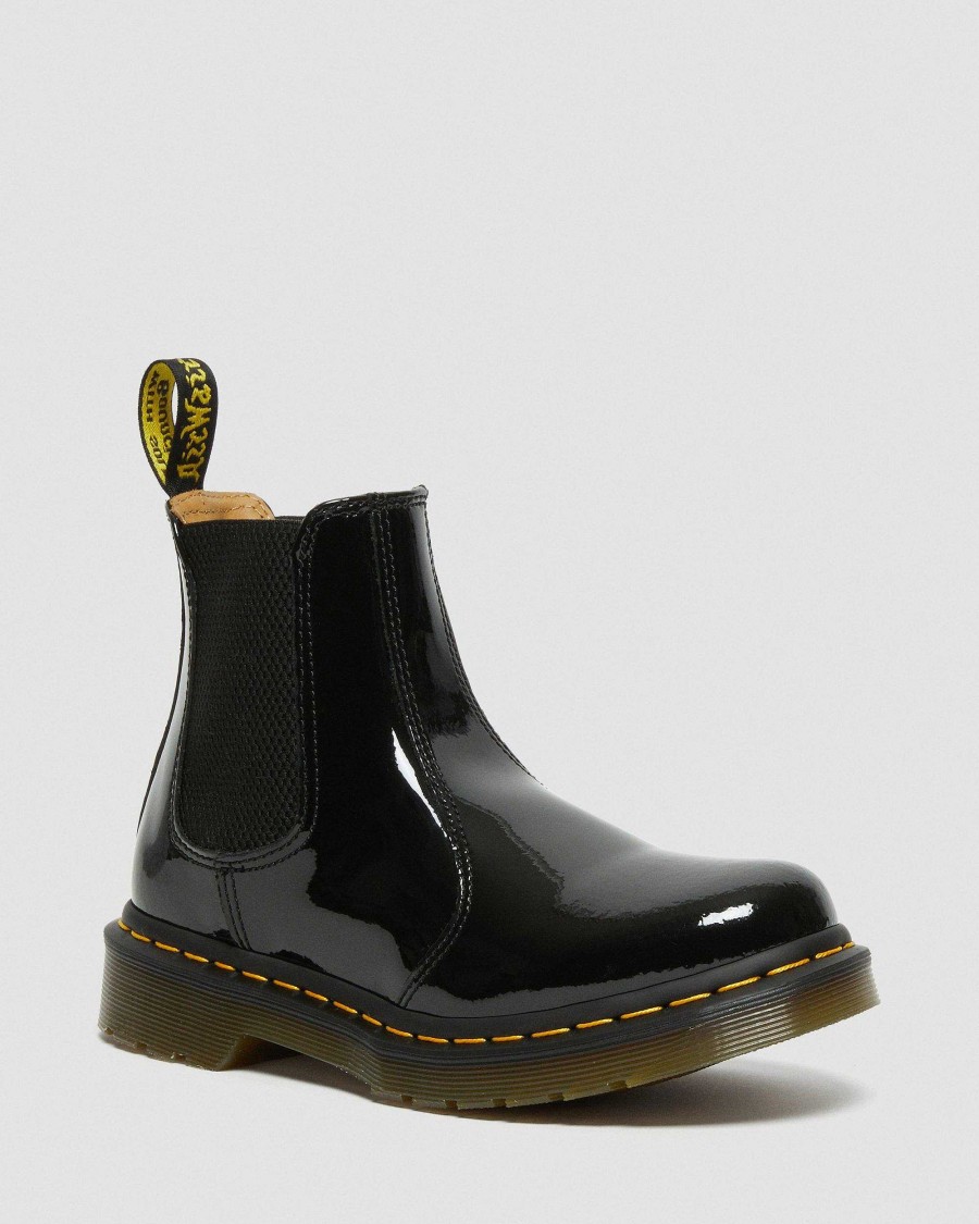 Le Signore Dr. Martens Stivaletti | 2976 Stivaletti Chelsea In Pelle Verniciata Nero: Lampada Brevettata