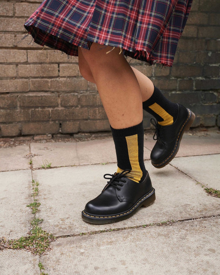 Accessorio Dr. Martens Ciuccio I Calzini | Calzini In Misto Organico Double Doc Nero+Giallo: Misto Cotone