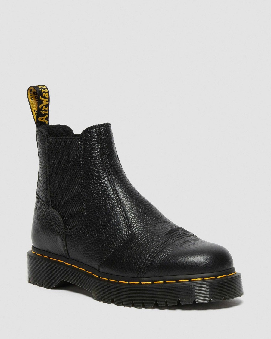 La Mia Genealogia Dr. Martens Piattaforme | 2976 Bex Chelsea Foderato In Pelliccia Sintetica - Piattaforma Musta: Nappa Macinata