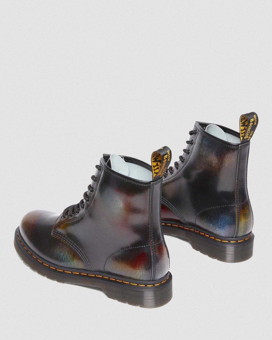 La Mia Genealogia Dr. Martens Tenie | 1460 For Pride Stivali Stringati In Pelle Ruskea+Multi: Arcobaleno Cancellato