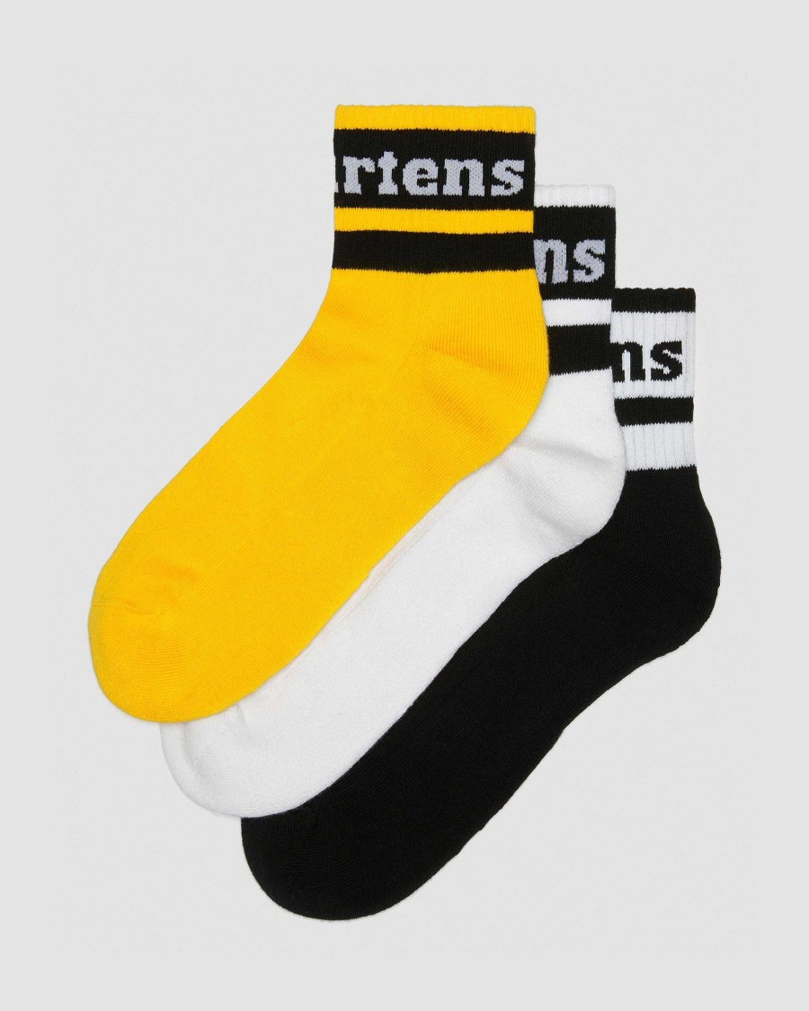 Accessorio Dr. Martens Ciuccio I Calzini | Confezione Da 3 Calzini In Misto Cotone Con Logo Atletico Nero+Bianco+Giallo: Misto Cotone