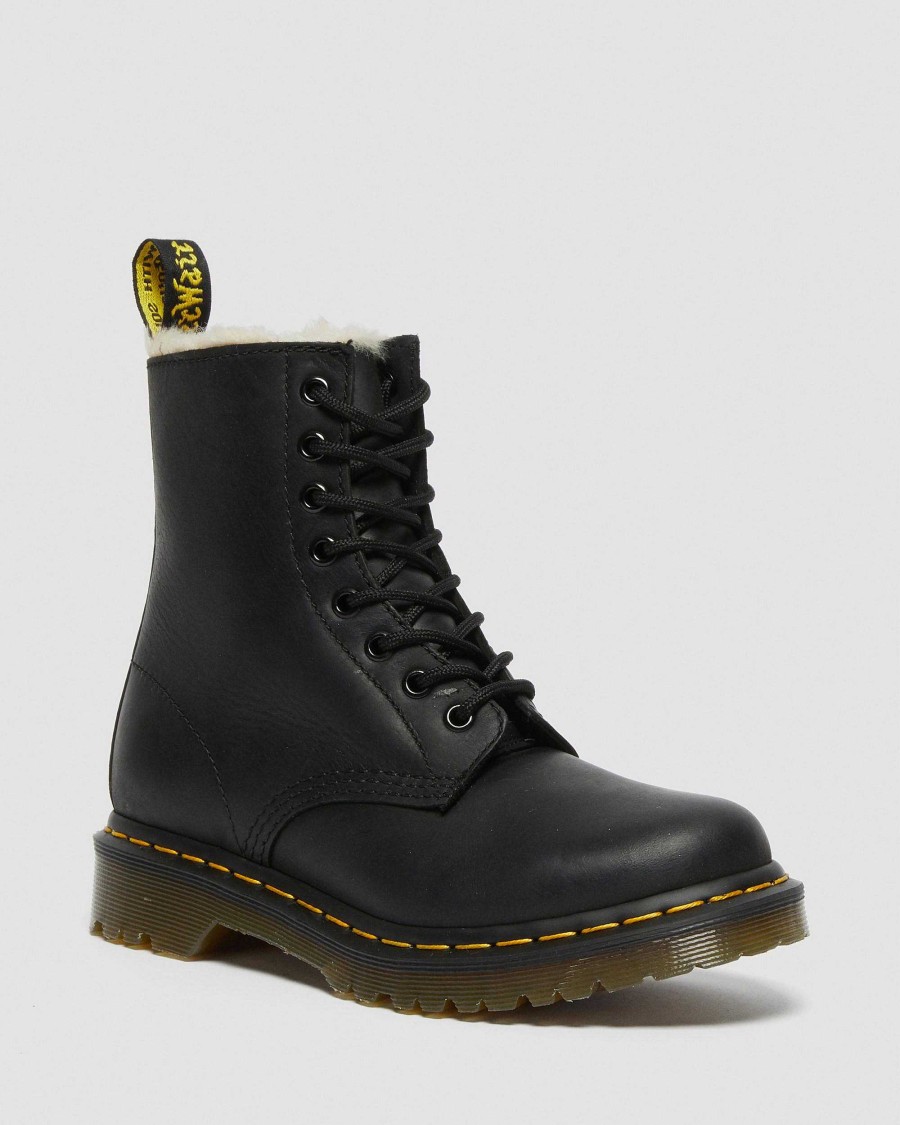 Le Signore Dr. Martens Tenie | Stivaletti 1460 Serena Collar Foderati In Pelliccia Sintetica Musta: Wyoming Brunito