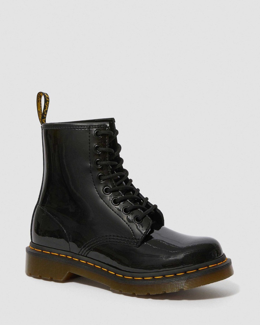 Le Signore Dr. Martens Tenie | Stringate In Pelle Verniciata 1460 -Maiharit Nero: Lampada Brevettata