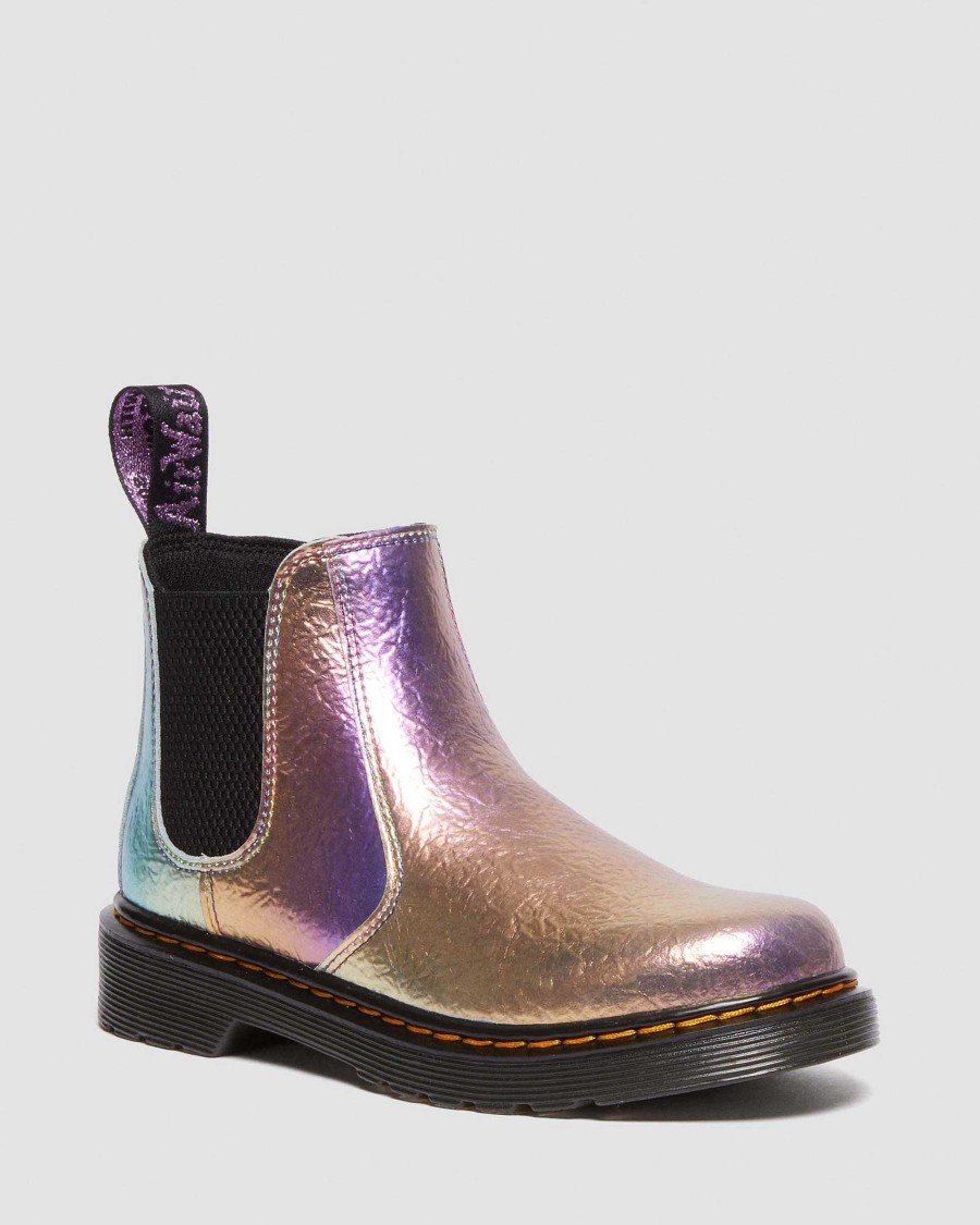 Bambini Dr. Martens Maihar Per Bambini | Stivaletti Chelsea Junior 2976 In Pelle Arcobaleno Increspata Multi: Arcobaleno Increspato