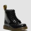 Bambini Dr. Martens Scarpe Da Scuola Per Ragazze | Fasce Per Capelli Con Lacci In Vernice 1460 Per Bambini Nero: Lampada Brevettata