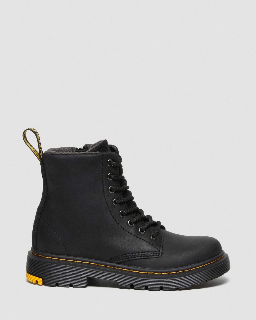 Bambini Dr. Martens Maihar Per Bambini | Mokkanahkaiset Junior 1460 Wintergrip Stringate -Maiharit Musta-Yellowstone Wp